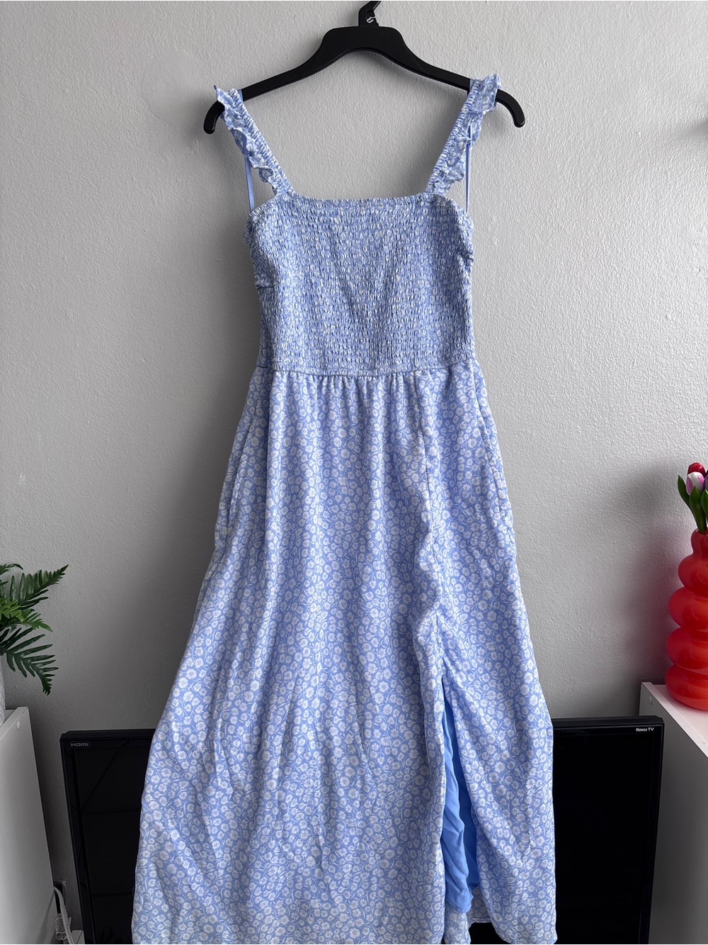 Abercrombie & Fitch Light Blue Floral Midi Dress - Picture 2 of 4